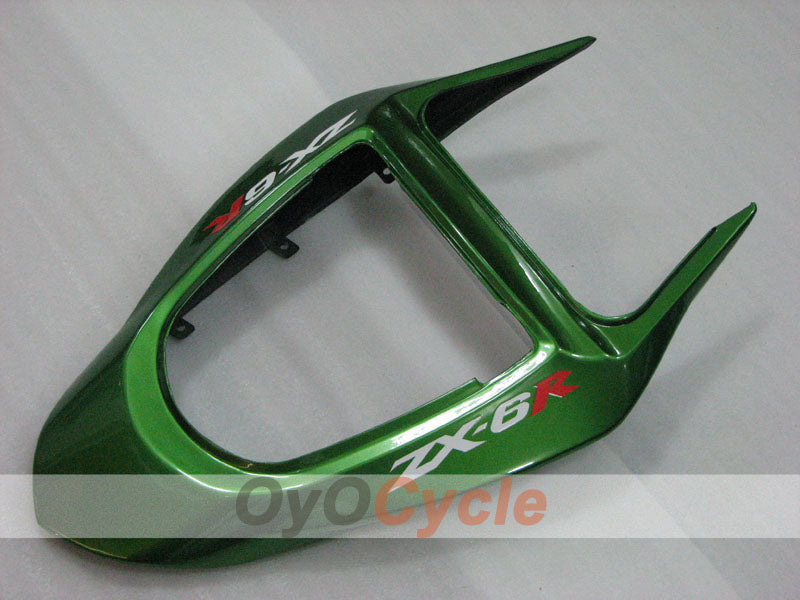 Einspritzverkleidungssatz für 03-04 NINJA ZX-6R - Grün, Schwarz - Flammenmuster #OYO87906038
