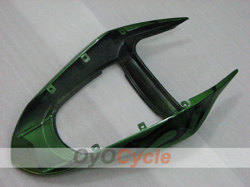 Einspritzverkleidungssatz für 03-04 NINJA ZX-6R - Grün, Schwarz - Flammenmuster #OYO87906038