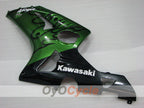 Einspritzverkleidungssatz für 03-04 NINJA ZX-6R - Grün, Schwarz - Flammenmuster #OYO87906038