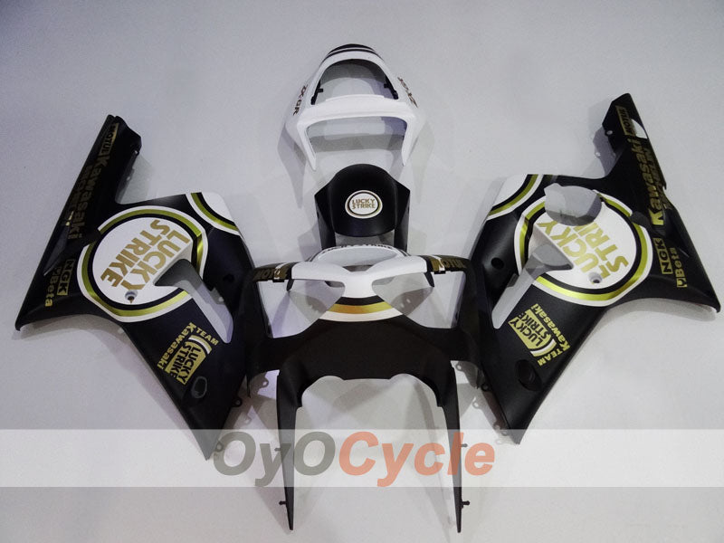 Einspritzverkleidungssatz für 03-04 NINJA ZX-6R - Weiß, Schwarz - Lucky Strike #OYO87906041 Zweitbild