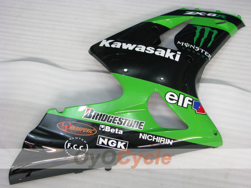Linke und rechte Seitenverkleidung für Kawasaki 03-04 Ninja ZX-6R #OYO87913057