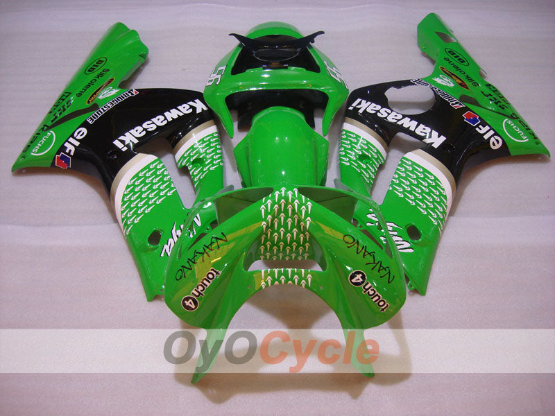 Verkleidungssatz für Einspritzmodelle 03-04 NINJA ZX-6R - Grün, Schwarz - Nakano #OYO87906045