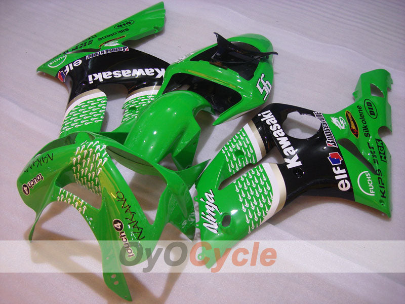 Verkleidungssatz für Einspritzmodelle 03-04 NINJA ZX-6R - Grün, Schwarz - Nakano #OYO87906045