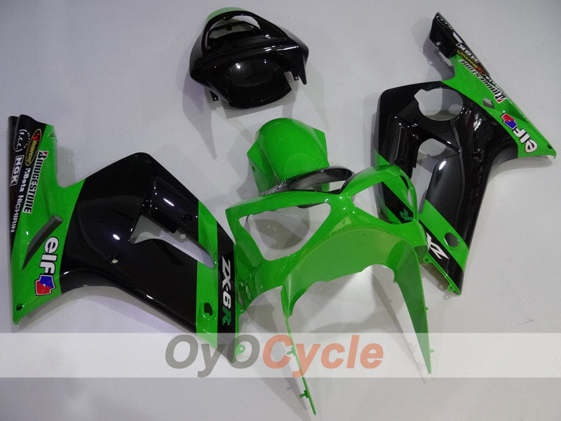 Verkleidungssatz für Einspritzmodelle 03-04 NINJA ZX-6R - Grün, Schwarz - Nakano #OYO87906046