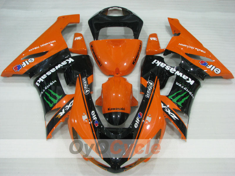 Verkleidungssatz für Einspritzmodelle 05-06 NINJA ZX-6R - Orange, Schwarz - Monster #OYO87906048 Zweitbild