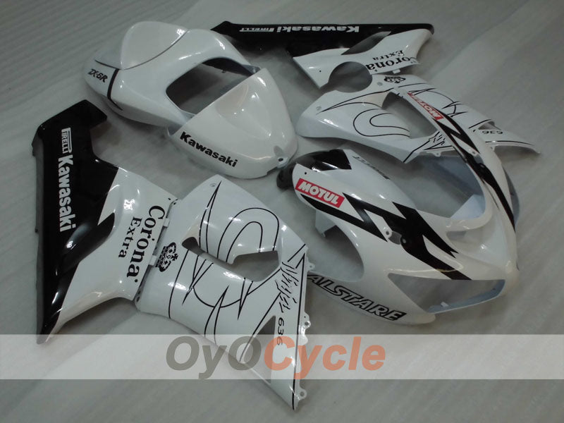 Verkleidungssatz für Einspritzmodelle 05-06 NINJA ZX-6R - Weiß, Schwarz - Corona #OYO87906051 Hauptbild