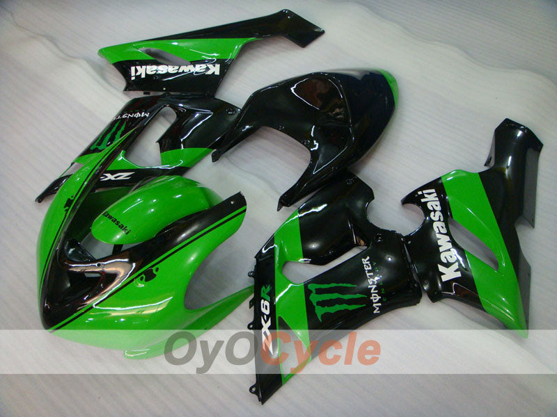 Verkleidungssatz für Einspritzmodelle 05-06 NINJA ZX-6R - Grün, Schwarz - Monster #OYO87906052 Zweitbild