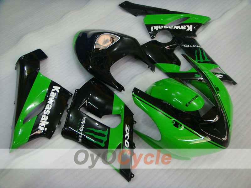 Verkleidungssatz für Einspritzmodelle 05-06 NINJA ZX-6R - Grün, Schwarz - Monster #OYO87906052 Hauptbild