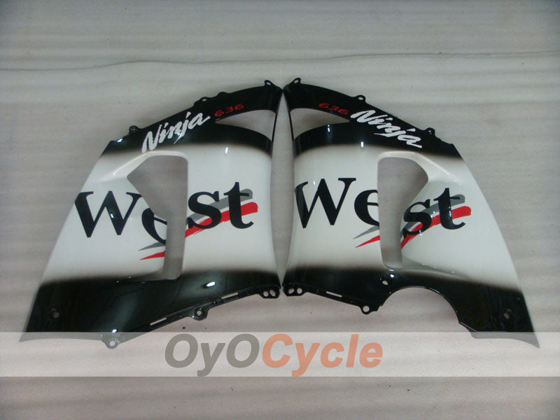 Verkleidungssatz für NINJA ZX-6R 05-06 - Weiß, Schwarz - West #OYO87906055