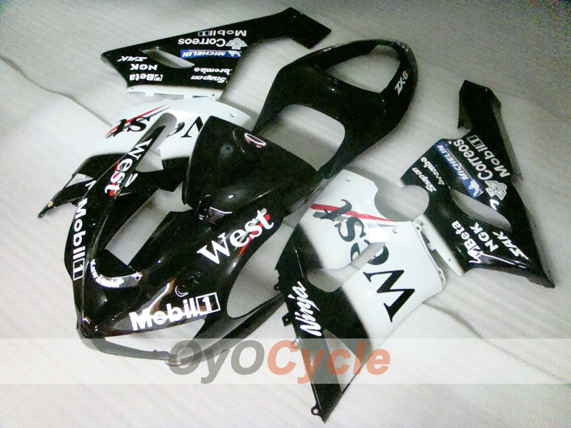 Verkleidungssatz für NINJA ZX-6R 05-06 - Weiß, Schwarz - West #OYO87906056