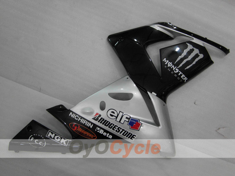 Einspritz-Verkleidungssatz für 04-05 NINJA ZX-10R - Schwarz, Silber - Monster #OYO87906086