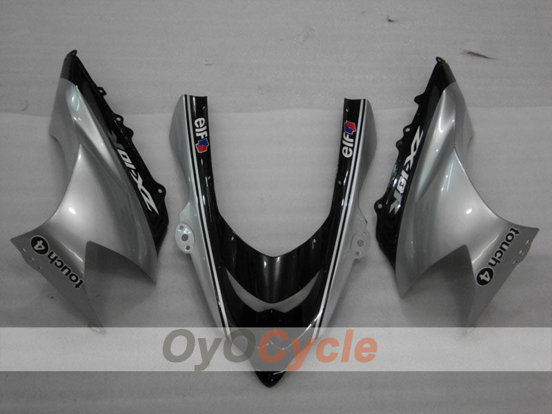 Einspritz-Verkleidungssatz für 04-05 NINJA ZX-10R - Schwarz, Silber - Monster #OYO87906086