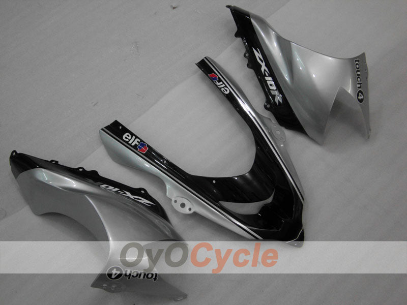 Einspritz-Verkleidungssatz für 04-05 NINJA ZX-10R - Schwarz, Silber - Monster #OYO87906086