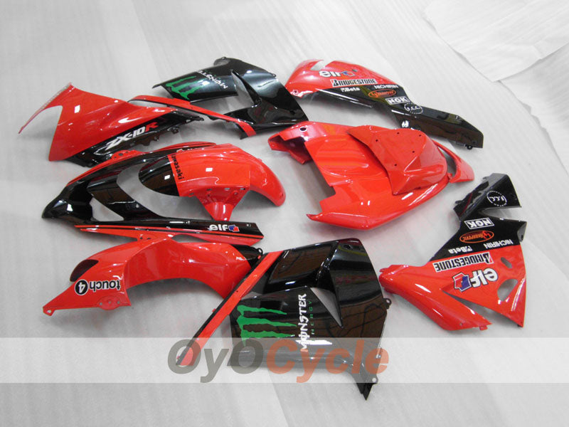 Einspritz-Verkleidungssatz für 04-05 NINJA ZX-10R - Rot, Schwarz - Monster #OYO87906087 Hauptbild