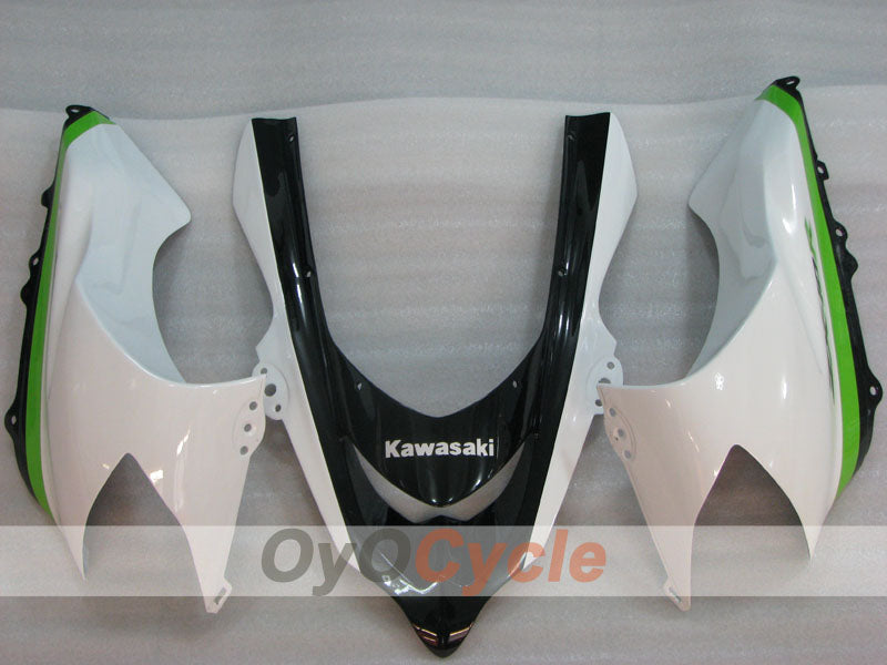 Einspritz-Verkleidungssatz für 04-05 NINJA ZX-10R - Grün, Weiß, Schwarz - Monster #OYO87906089