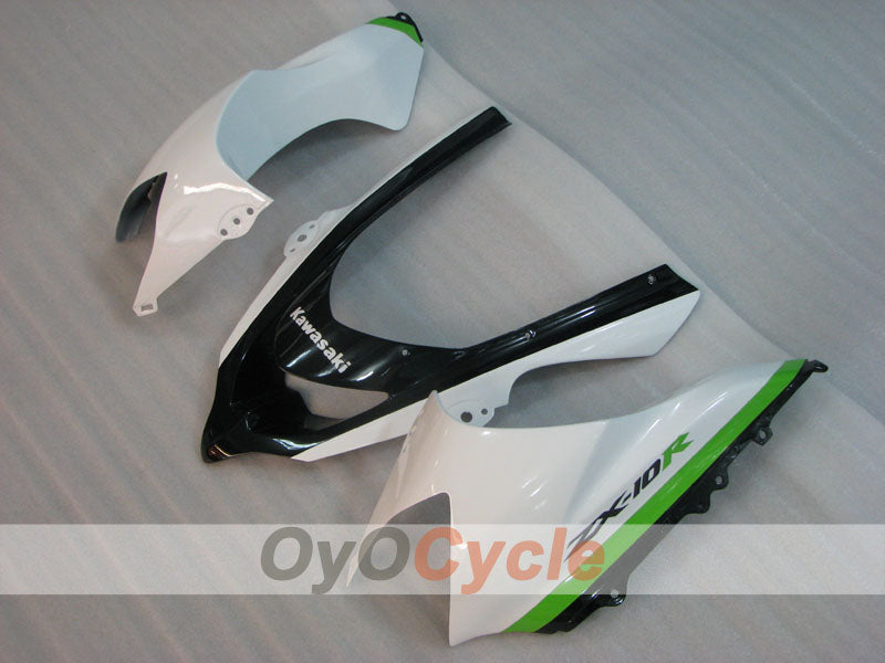 Einspritz-Verkleidungssatz für 04-05 NINJA ZX-10R - Grün, Weiß, Schwarz - Monster #OYO87906089