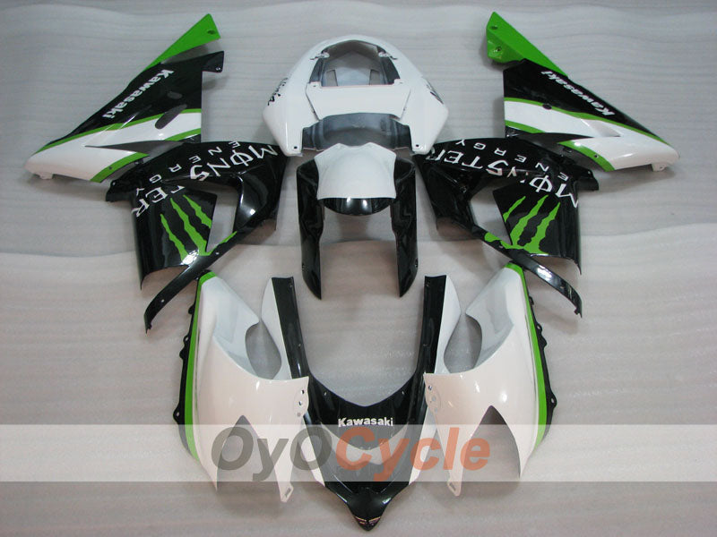 Einspritz-Verkleidungssatz für 04-05 NINJA ZX-10R - Grün, Weiß, Schwarz - Monster #OYO87906089 Zweitbild