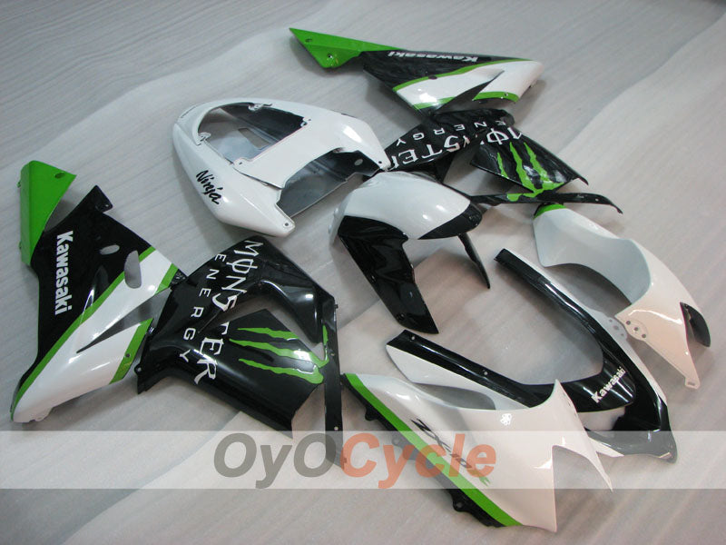 Einspritz-Verkleidungssatz für 04-05 NINJA ZX-10R - Grün, Weiß, Schwarz - Monster #OYO87906089 Hauptbild