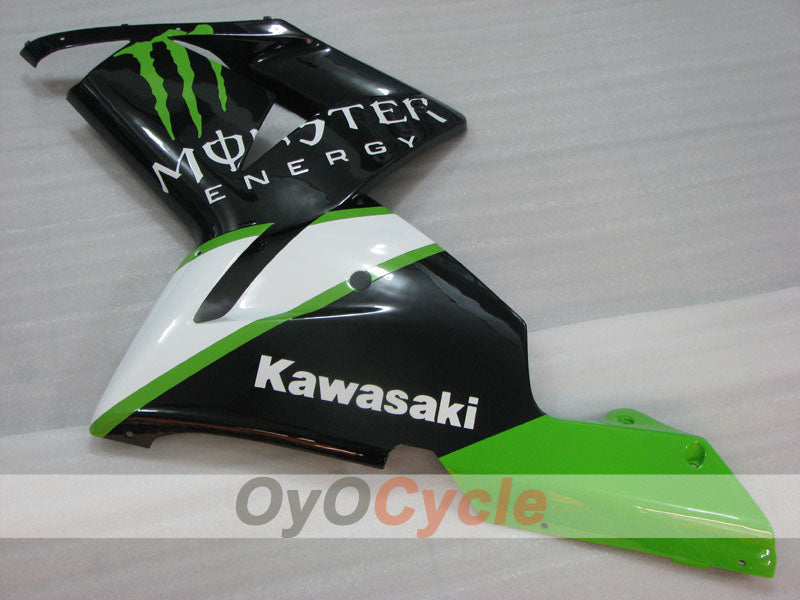 Einspritz-Verkleidungssatz für 04-05 NINJA ZX-10R - Grün, Weiß, Schwarz - Monster #OYO87906089