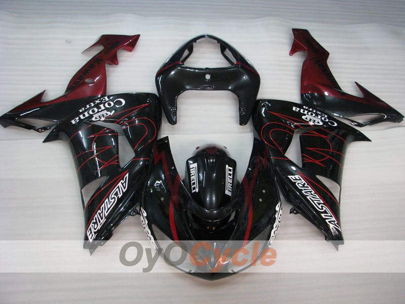 Einspritz-Verkleidungssatz für NINJA ZX-10R 06-07 - Weinrot, Schwarz - Corona #OYO87906094 Zweitbild