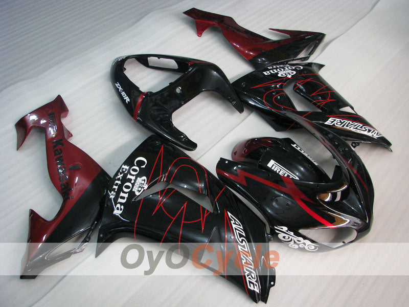 Einspritz-Verkleidungssatz für NINJA ZX-10R 06-07 - Weinrot, Schwarz - Corona #OYO87906094