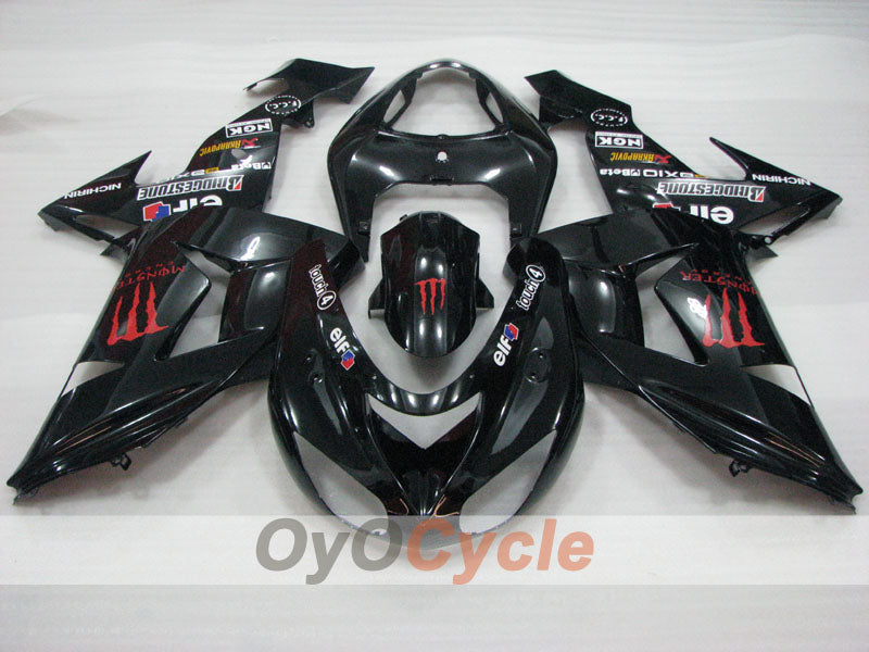 Einspritz-Verkleidungssatz für NINJA ZX-10R 06-07 - Schwarz - Monster #OYO87906095
