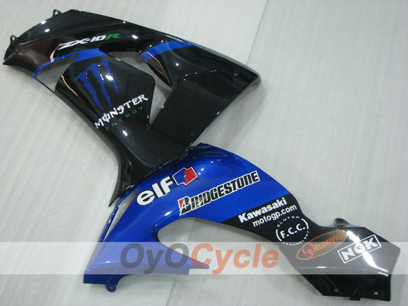 Einspritz-Verkleidungssatz für NINJA ZX-10R 06-07 - Blau, Schwarz - Monster #OYO87906098
