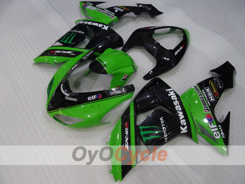 Einspritz-Verkleidungssatz für NINJA ZX-10R 06-07 - Grün, Schwarz - Monster #OYO87906099