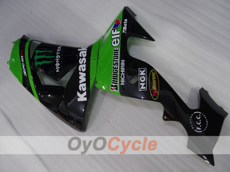 Einspritz-Verkleidungssatz für NINJA ZX-10R 06-07 - Grün, Schwarz - Monster #OYO87906099