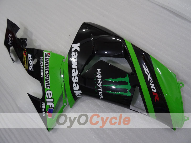 Einspritz-Verkleidungssatz für NINJA ZX-10R 06-07 - Grün, Schwarz - Monster #OYO87906099