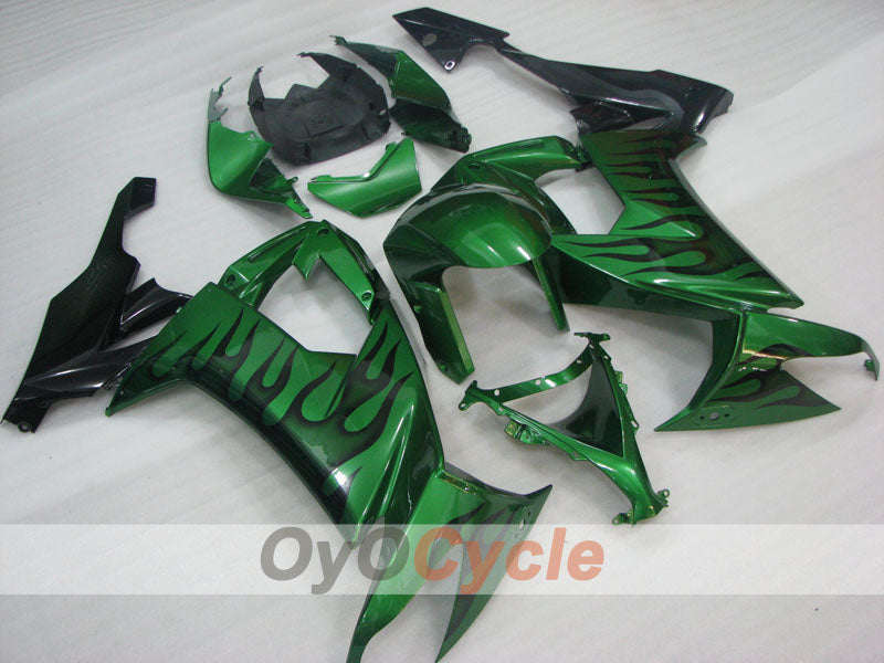 Einspritz-Verkleidungssatz für NINJA ZX-10R 08-10 - Grün, Schwarz - Flame #OYO87906100 Hauptbild