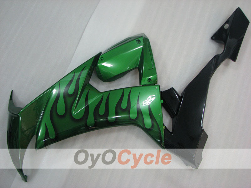 Einspritz-Verkleidungssatz für NINJA ZX-10R 08-10 - Grün, Schwarz - Flame #OYO87906100