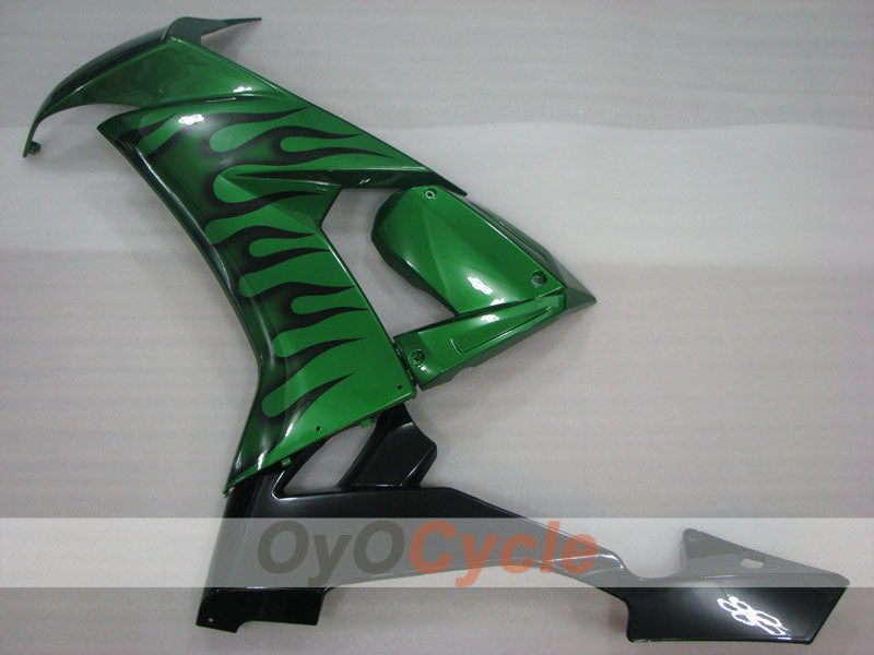 Einspritz-Verkleidungssatz für NINJA ZX-10R 08-10 - Grün, Schwarz - Flame #OYO87906100