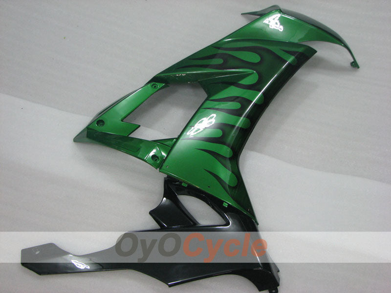 Einspritz-Verkleidungssatz für NINJA ZX-10R 08-10 - Grün, Schwarz - Flame #OYO87906100