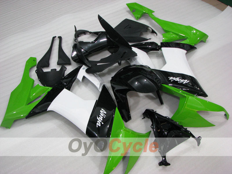 Einspritz-Verkleidungssatz für NINJA ZX-10R 08-10 - Grün, Weiß, Schwarz - Werksstil #OYO87906101