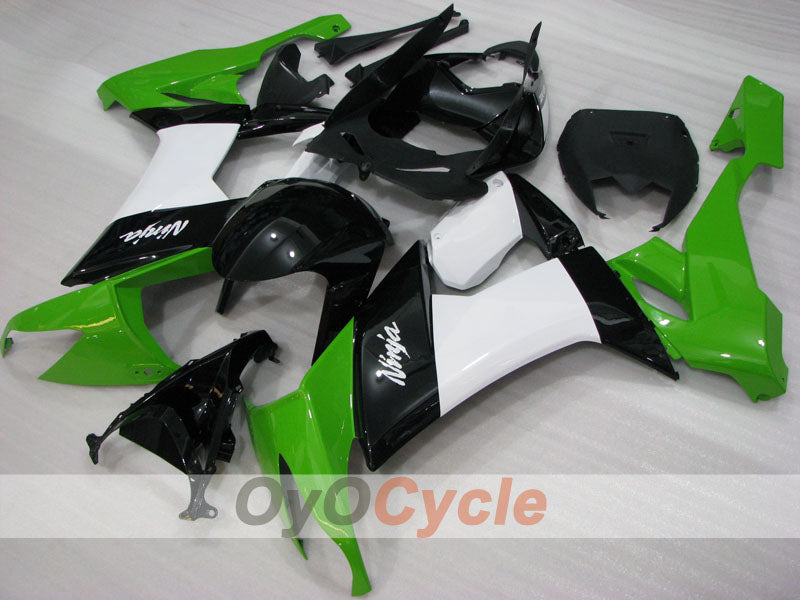 Einspritz-Verkleidungssatz für NINJA ZX-10R 08-10 - Grün, Weiß, Schwarz - Werksstil #OYO87906101