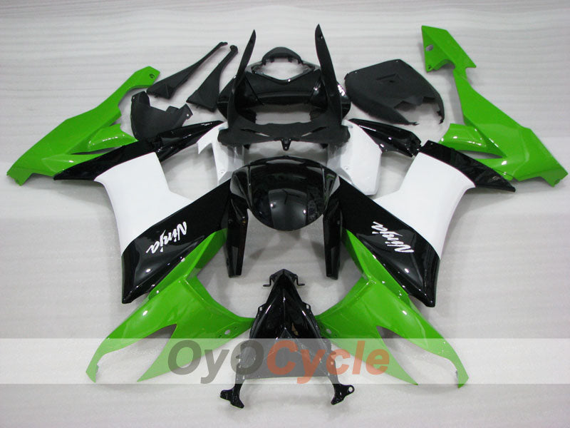Einspritz-Verkleidungssatz für NINJA ZX-10R 08-10 - Grün, Weiß, Schwarz - Werksstil #OYO87906101