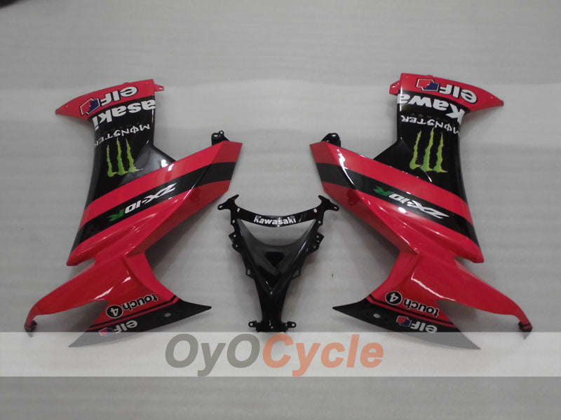 Einspritz-Verkleidungssatz für NINJA ZX-10R 08-10 - Rot, Schwarz - Monster #OYO87906103