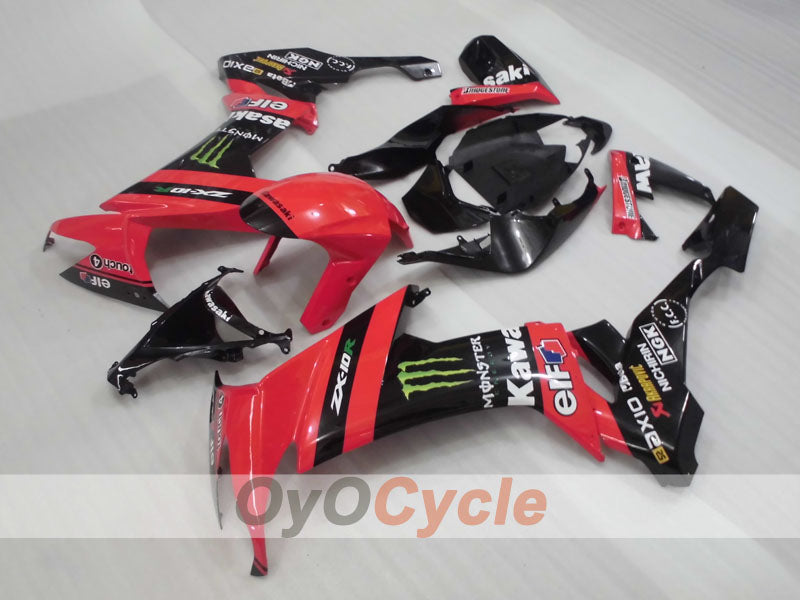 Einspritz-Verkleidungssatz für NINJA ZX-10R 08-10 - Rot, Schwarz - Monster #OYO87906103 Hauptbild