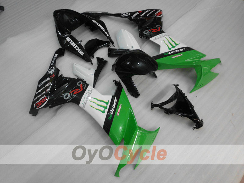 Einspritz-Verkleidungssatz für NINJA ZX-10R 08-10 - Grün, Weiß, Schwarz - Monster #OYO87906104 Hauptbild