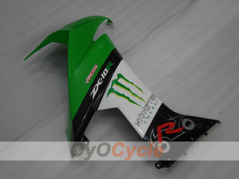 Einspritz-Verkleidungssatz für NINJA ZX-10R 08-10 - Grün, Weiß, Schwarz - Monster #OYO87906104