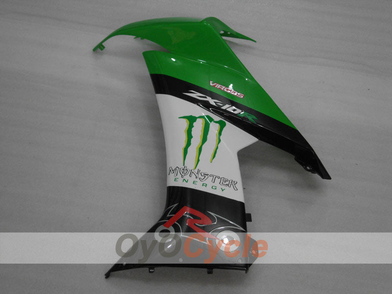Einspritz-Verkleidungssatz für NINJA ZX-10R 08-10 - Grün, Weiß, Schwarz - Monster #OYO87906104