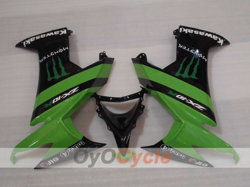 Einspritzverkleidungssatz für NINJA ZX-10R 08-10 - Grün, Schwarz - Monster #OYO87906106