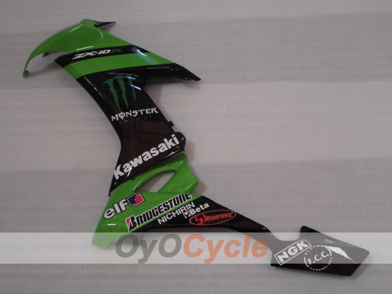 Einspritzverkleidungssatz für NINJA ZX-10R 08-10 - Grün, Schwarz - Monster #OYO87906106