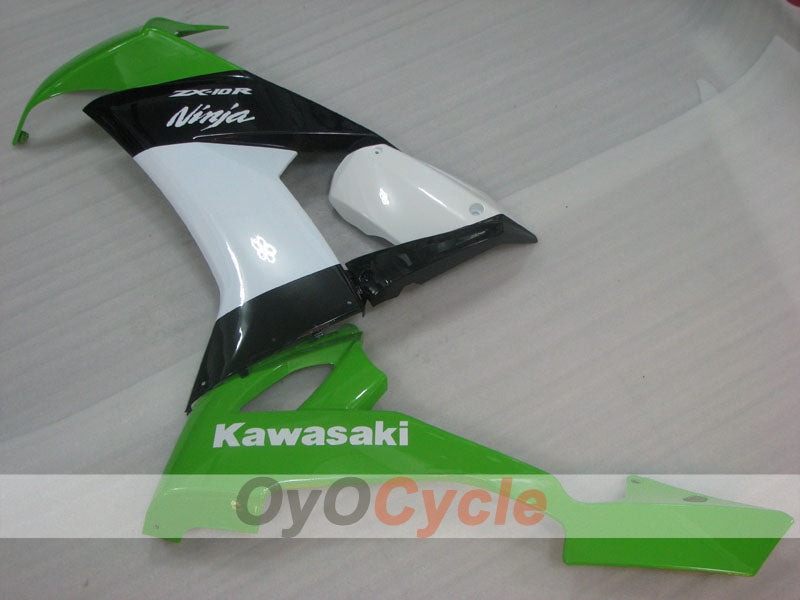 Einspritzverkleidungssatz für NINJA ZX-10R 08-10 - Grün, Weiß, Schwarz - Werksdesign #OYO87906107