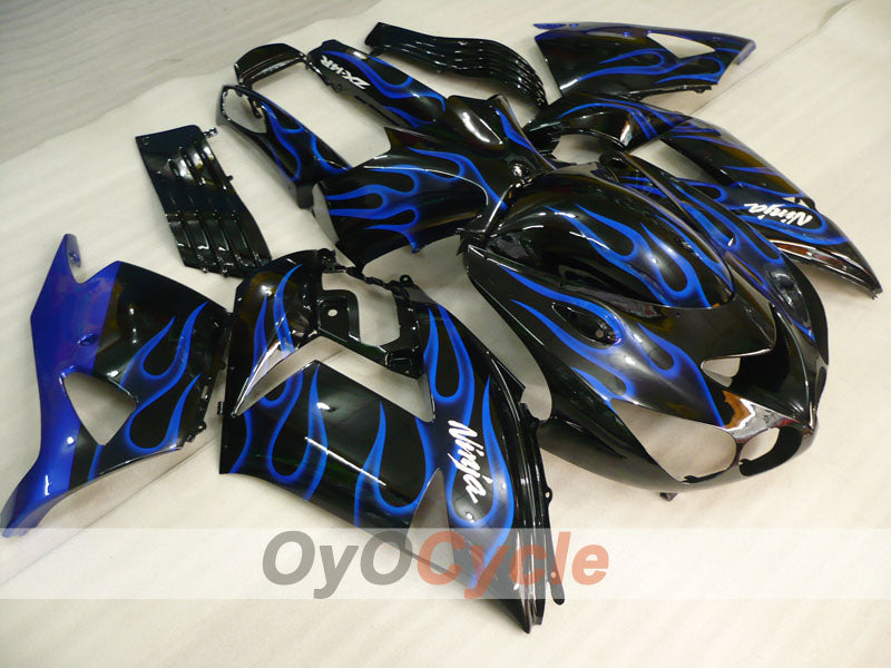 Spritzguss-Verkleidungskit für NINJA ZX-14R, 06-11 - Blau, Schwarz - Flamme #OYO87906127