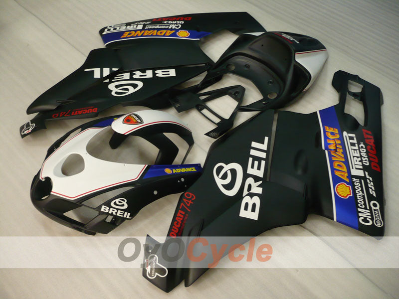 Verkleidungssatz für Einspritzer für Ducati 999, Baujahr 03-04 - Weiß, Schwarz - BREIL #OYO87906140 Hauptbild