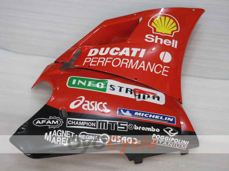 Einspritzverkleidungssatz für Ducati 996, 99-02 - Rot, Weiß, Schwarz - INFO STRADA #OYO87906148