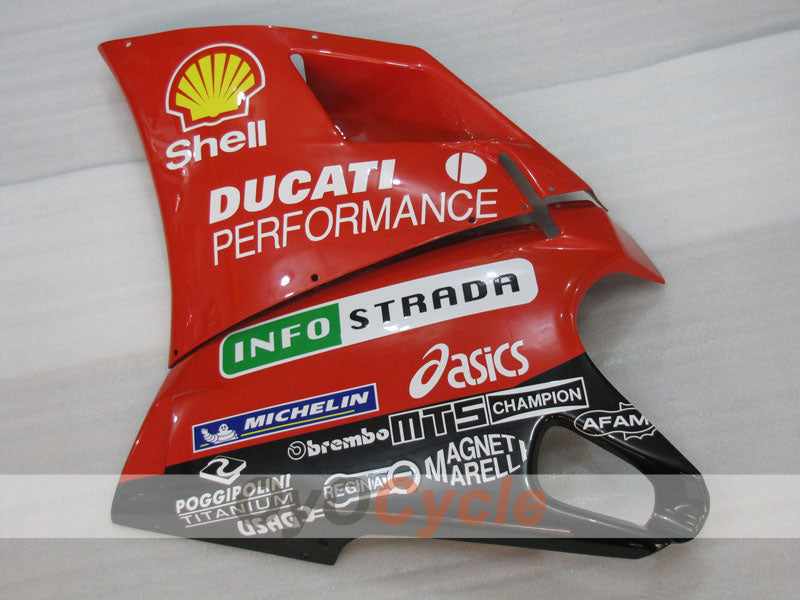 Einspritzverkleidungssatz für Ducati 996, 99-02 - Rot, Weiß, Schwarz - INFO STRADA #OYO87906148