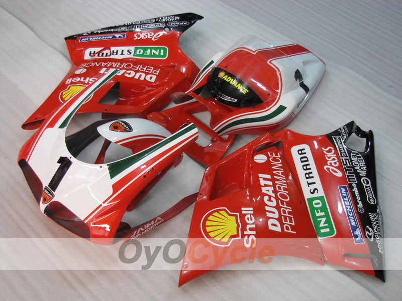 Einspritzverkleidungssatz für Ducati 996, 99-02 - Rot, Weiß, Schwarz - INFO STRADA #OYO87906148 Hauptbild